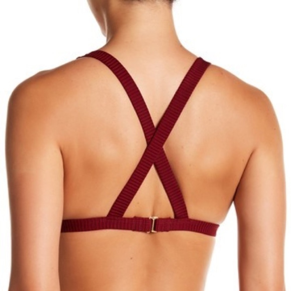 La Blanca Swimwear Cross Back Top Crimson 8 - Picture 3 of 15
